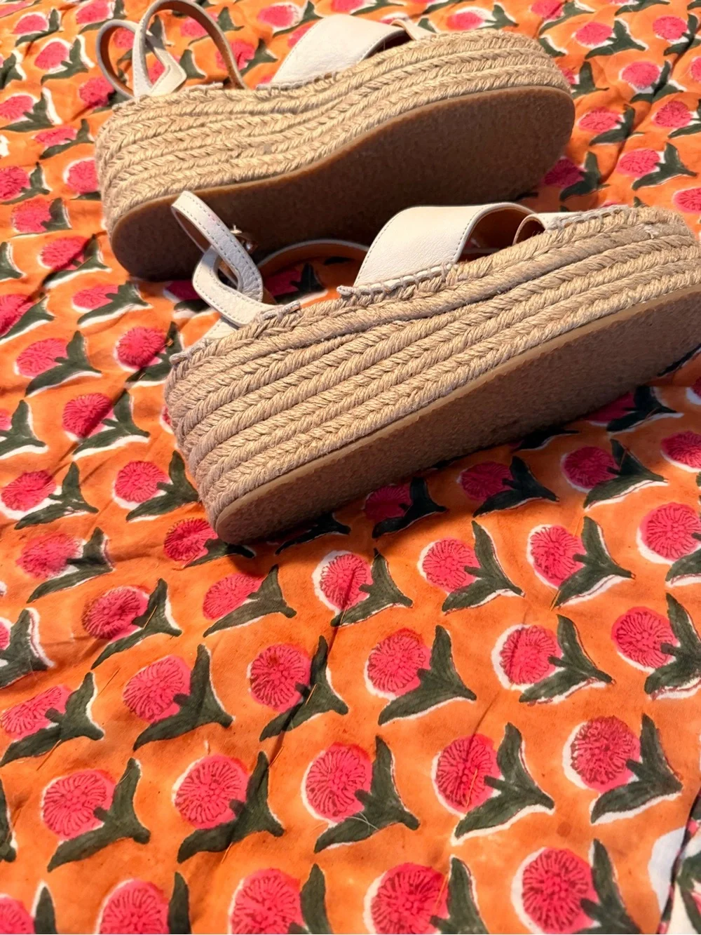 Off White rag&bone Espadrille Wedge Sandals with Cross Straps. Wore twice.